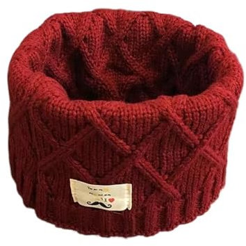 ZONABSQQ Gestrickter Wollschal for Kinder for den Winter, dicker Halswickel for Jungen und Mädchen, warmer Nackenschutz aus Acryl(Wine red)