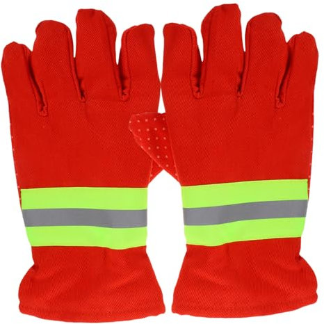 ROMISBABA Feuerlösch Handschuhe Für Herren Flexible Feuerwehr Arbeitshandschuhe Mit Reflektorstreifen Sicherheits Schutzhandschuhe Für Rettungshelfer Und Feuerwehr