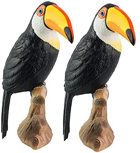 ibasenice Modell Vogelfiguren 2 Stück Tukanfiguren Wildtierspielzeug Pädagogisches Für Jungen Und Mädchen