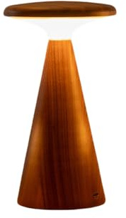 Gingko Design Sylva - Lámpara de mesa grande, nogal, lámpara escultórica de madera con iluminación ambiental cálida | Lámpara decorativa moderna para sala de estar o dormitorio