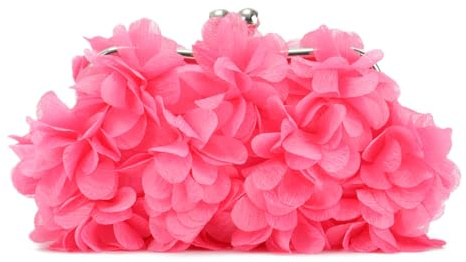 LHHMZ Women Floral Shoulder Handbag Small Floral Clutch Bag with Detachable Chain for Wedding, Party, Prom