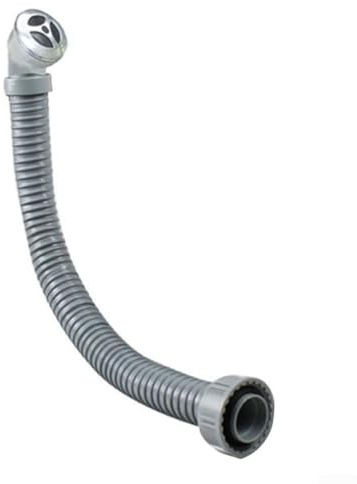 Hasaller Tuyaux de trop-plein rectangulaire de 460 mm en polypropylène et PVC pour lavabo avec connecteur G1-1/2
