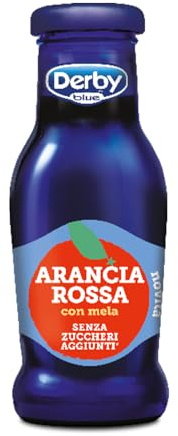 Derby Blue Succo di Frutta Gusto Arancia Rossa Senza Zuccheri Aggiunti 200ml x24, Senza Glutine