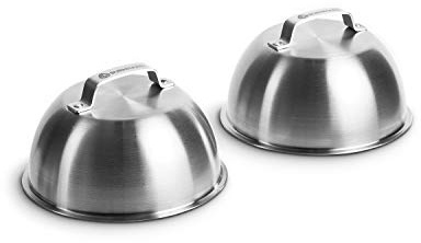 BURNHARD® Burgerglocken Set aus Edelstahl, 2er-Set Burgerglocken 16 x 9 cm | für Cheeseburger, Warmhalten & Dämpfen