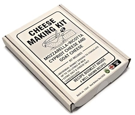 Kit de fromage à faire soi-même – Faire du fromage de chèvre, chypriote, mozzarella et ricotta à la maison contient de la présure