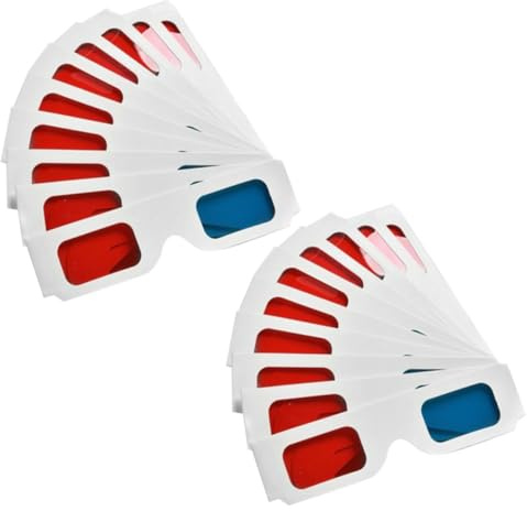 Lurrose 70pcs Red Blue Anaglyph Paper Glasses for Movies Home Theater Lightweight Eyeglasses for Films Gaming