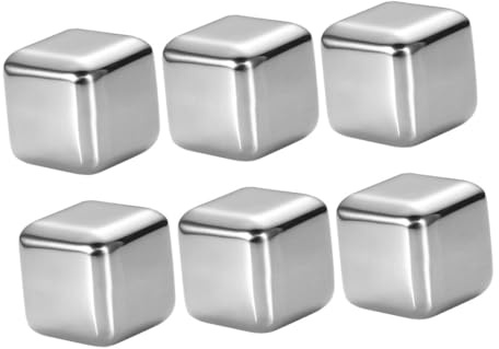 BESPORTBLE Piedras para Vino de Acero Inoxidable 6 Unidades Reutilizables Cubitos Resistentes al Desgaste para Whisky y Bebidas Aptas para Refrigerador y Uso Cócteles