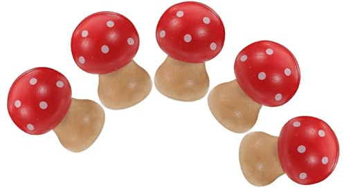 BATHVEVE 5 Stück pack Pilzförmige Memo Clip Halter in Rot Tischnotizständer mit Foto Display und Verzugsbeständigkeit für Weihnachtskarten und Home Dekoration