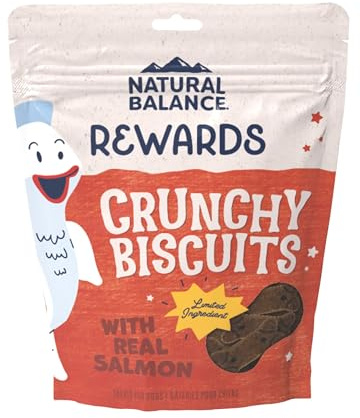 Natural Balance Limited Ingredient Rewards Crunchy Biscuits, Grain-Free Dog Treats for Adult Dogs of All Breeds, Salmon Recipe, 14 Ounce (Pack of 1)