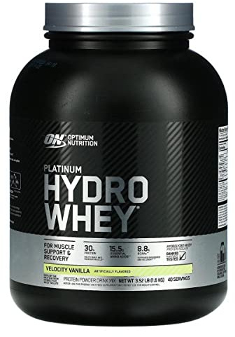 Optimum Nutrition ON Hydro Whey Protein Isolat Pulver, Eiweißpulver Reich an Essentiellen Aminosäuren Komplex und BCAA, Vanilla, 40 Portionen, 1,6 kg