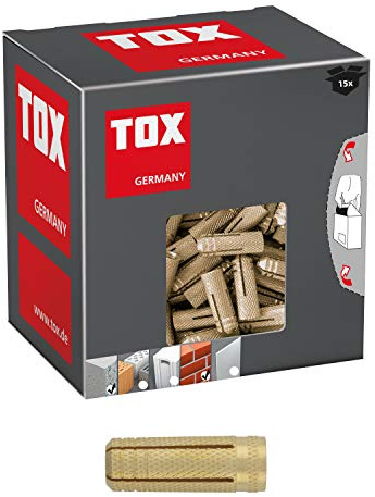 TOX Messing-Spreizdübel Metrix M16 x 43, 15 Stk. | Korrosionsbeständiger Messingdübel für innen und außen, kein Setzwerkzeug nötig, 026100081