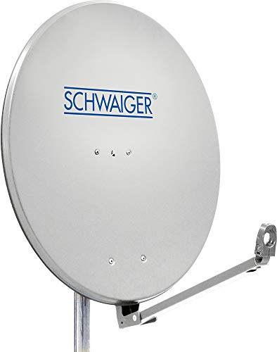 SCHWAIGER 241 Antena parabólica Antena parabólica Offset Brazo Soporte LNB Soporte de mástil Antena parabólica Sistema Sat Aluminio 88,0 x 88,0cm Gris Claro