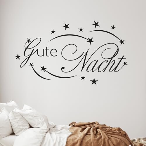 GRAZDesign Wandtattoo Schlafzimmer Sprüche Gute Nacht Wandaufkleber Erwachsene - 52x30cm / 070 schwarz