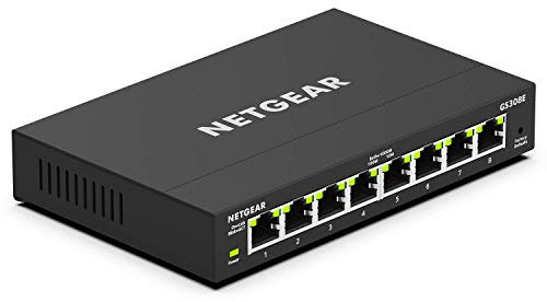 NETGEAR 8-Port Gigabit Ethernet Plus Switch (GS308E) - Desktop or Wall Mount, Home Network Hub, Office Ethernet Splitter, Silent Operation