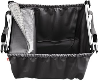 achilles Easy-Cooler aluminio, bolsa de compras plegable con compartimento refrigerante, bolsa de compras adecuada para todos los carritos estándar, 33x50x38cm, Negro , 50.0 centimeters x 33.0