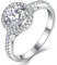 YL 925 Sterling Silber Schliff 5A Runder Zirkonia Verlobungsring Hochzeit Versprechen Ring für Damen Braut(Größe 62)