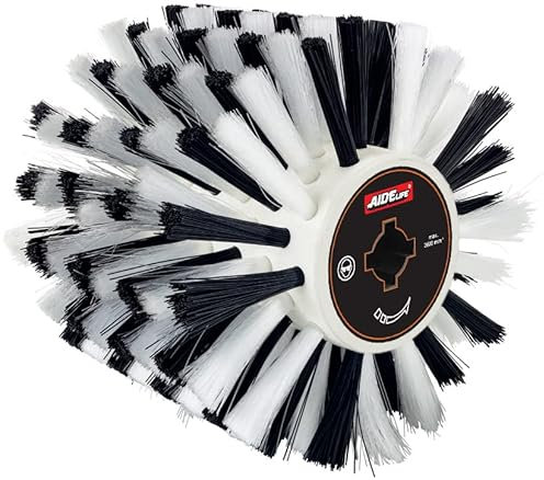Aidelife Plastic Fiber Brush Drum for Flat and Irregular Wood,Stone,Metal Surfaces,Tiles,Joints and Crusty Lawns Ø120x100,Wire Drawing Wheel