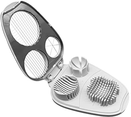 Egg Slicer - Egg Chopper For Hard Boiled Eggs - Egg Cutter Strawberry Slicer, 3 In 1 Multipurpose Stainless Steel Slicer Dicer For Soft Fruit Mushroom