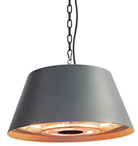 Terrace Pendant Electric Heater - Frost Halogen Heating lamp - 2 heat settings with remote control included