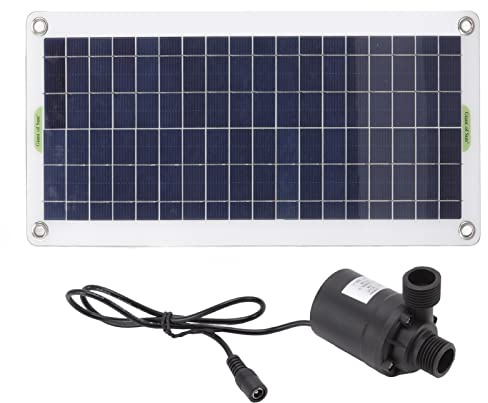Solar Vattenpumpsats, 30W Soldriven Vattenfontänpump med Polysilikon Solpanel och Kontrollbox, Solenergi Vattenpump för Fågelbad, Akvarium, Damm, Trädgårdsdekoration