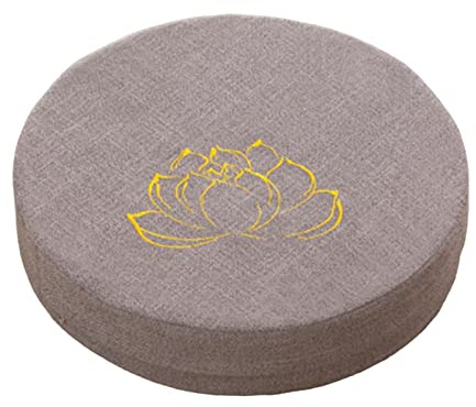 perfk Coussin de méditation de Yoga avec Housse Amovible Tapis de Tatami Japonais Accessoires de méditation Oreiller de Sol pour Yoga Salon Cadeaux de, Gris 10cm