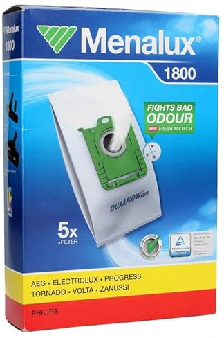 FIGEVIDA Sacchetti per traini Compatibile per Menalux 1800 Aeg (S Bag) (5 pzz + 1 Filtro Motore), Microfibra 9001688184