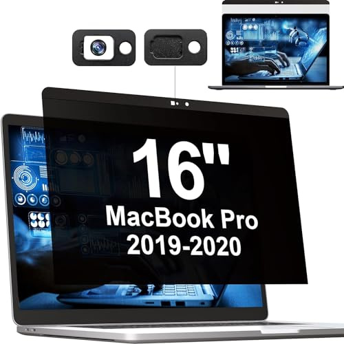 Magnétique Filtre de Confidentialité pour Apple MacBook Pro 16 Pouces 2019 | Modèle A2141, Anti Espion/ Removable Filtre ecran Confidentialité, Anti Bleu Lumiére Filtre Confidentialité Mac 16 Pouces