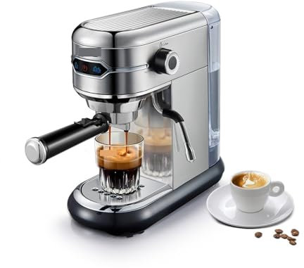 Coffee Maker Cafetera 19 Bar Inox Semi Automatic Super Slim ESE POD& Powder Espresso Cappuccino Machine Hot Water H11 (Color : H11 SR, Size : EU)