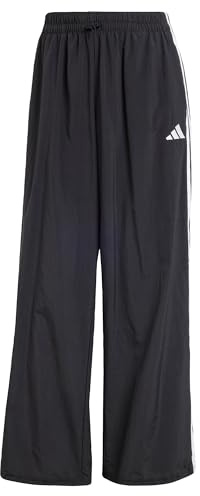 adidas Damen Essentials 3-Stripes Lifestyle Woven Parachute Pants, Black/White, XXL