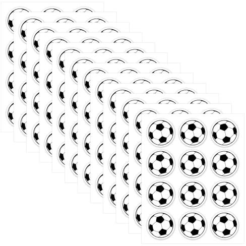120 Piezas Pegatinas Fútbol 3CM, Etiqueta Autoadhesiva para Sellado