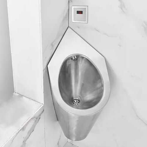 WXXSHGDW Urinal aus Edelstahl 304, Eck Urinal Zur Wandmontage, Intelligentes Induktionsdesign, Kommerzielles Haushalts Urinal für Männer und Erwachsene, Urinale Gegen Auslaufen