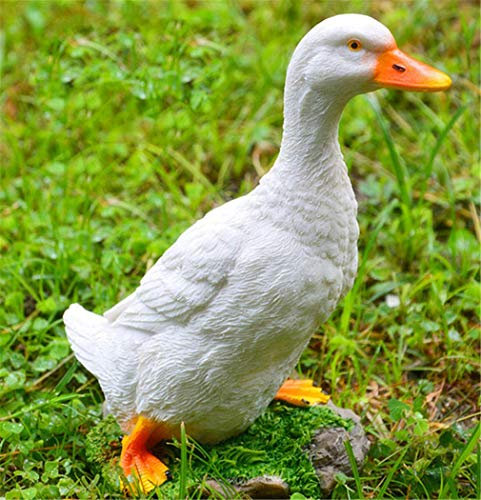 Msuiiixcccc Crafts Model Realistic Artificial Duck Landscape Home Resin Garden Sculpture Simulation Decoration Outdoor Pond Decoration Statue 17 * 9 * 18Cm