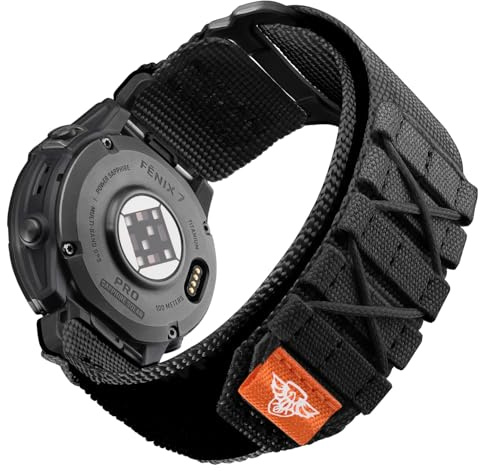 Bandletic Quick Fit 22mm 26mm Strap Compatible with Garmin Watch Strap | Rugged Nylon Soft Tactical Sport Wristband for Fenix/Instinct/Tactix Delta/Descent/Epix Pro/Enduro/Quatix/Forerunner/Approach
