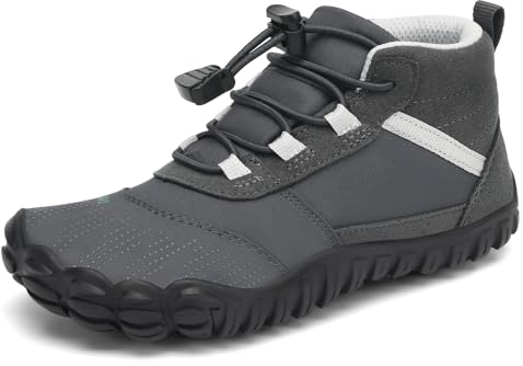 SAGUARO Barefoot Zapatillas de Trail Running Niños Niñas Zapatos de Minimalistas Descalzas Antideslizantes para Exterior Interior, Gris, 31 EU
