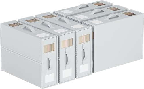 WANGIRL 6 Piezas Caja Organizador Sabanas Armario, Organizador Armario Ropa Plegable, Caja de Almacenamiento que se Puede Guardar Debajo de la Cama o en un Cajón - Blanco