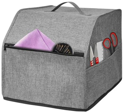 ZUGLQYSX Serger-Maschinenabdeckung mit Taschen zur Aufbewahrung, Nähstaub, die meisten Standard-Serger, Overlock