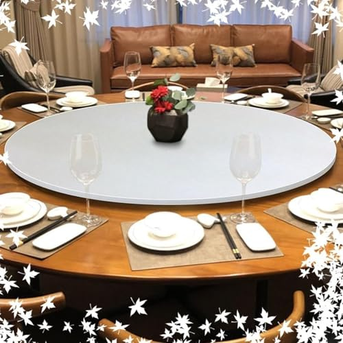 Grand plateau tournant Lazy Susan for table à manger, plateau de service de cuisine, plateau tournant en bois, organisateur rond rotatif(White,50cm(20))