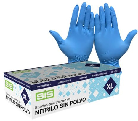 500 Guantes Nitrilo sin Polvo - Envio 24h- Desechables resistentes sin polvo dispositivo médico hipoalergénicos sin látex | Médicos chef, esteticistas, tatuadores, uso alimentario (500, XL)