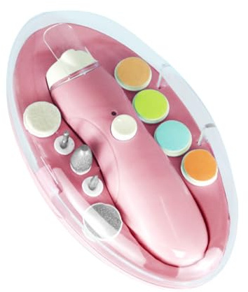 MUCKLILY Kit D'outils de Meulage D'ongles Électrique 9-en-1 Batterie 300ma, Multifonctionnel et Portable en Résine Abs, pour Manucure en Magasin Déplacement