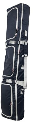 YIXANNX Snowboardtasche mit Rollen, geräumiges Innenfach, ideal für Flugreisen, Skitasche, Snowboardträger, Skitransport mit Rollen, luftverstellbar, Grau und Schwarz, 165 x 36 x 20 cm