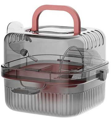 Hamsterresebox – tvåvåningshus | transportlåda för små djur | lämplig för marsvin, möss, dvärghamstrar, chinchillas, för utomhus, camping, vandring, bilresa