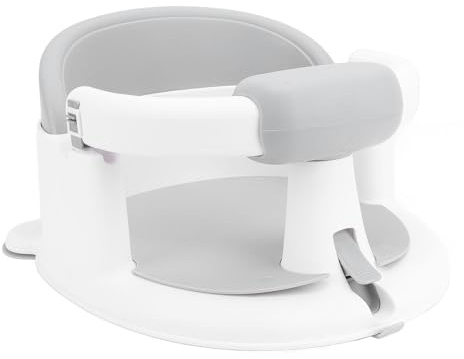 Thonlai Babybadsits Spädbarnsbadsits Badkarssits för Baby med Halkfria Sugkoppar Ergonomiskt Stöd Rygg Armstöd Lätt Att öppna Stäng