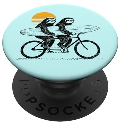 Bradipo Tandem Surf Tramonto retrò PopSockets PopGrip Adesivo