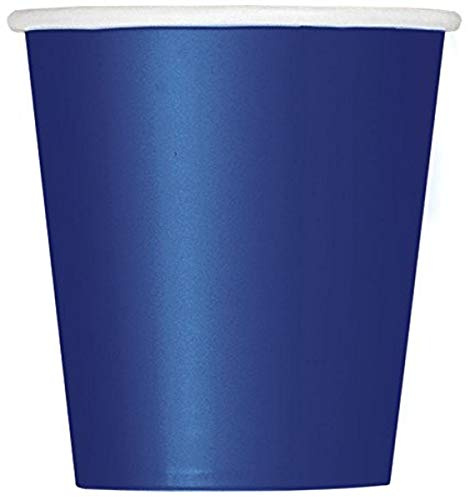 True Navy Blue Solid Paper Cups (9oz) 14 Count - Vibrant, Eco-Friendly Disposable Drinkware for Parties and Events