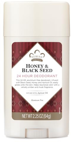 Nubian Heritage Honey and Black Seed Deodorant With Wild Honey and Apricot Oil, 24 Hour Protection