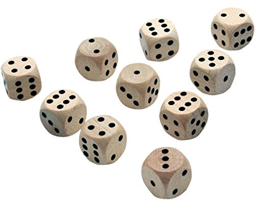 10 Gico Spielewürfel - Augenwürfel 16 mm aus Naturholz - 5956