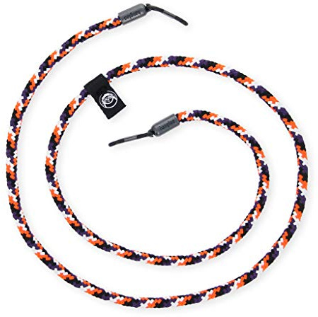 hangloo - Das hochwertige Brillenband | Name: Carrot Cake | Farben: Orange, schwarz, weiß und grau