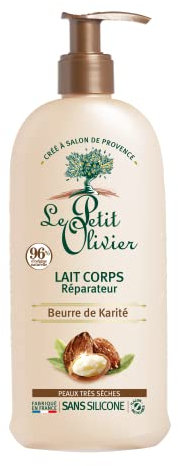 LE PETIT OLIVIER - Lait Corps Réparateur - Beurre de Karité - Nourrit, Répare & Hydrate - Peaux Très Sèches - 96% D'Origine Naturelle - Sans Silicone - Fabriqué en France - 250 ml