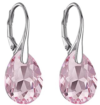 Philip Jones Sterling Silver Light Pink Drop Earrings Created with Zircondia® Crystals