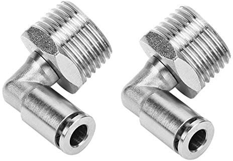2 pièces tout-cuivre raccords de tuyau à connexion rapide nickelé 6mm raccord rapide pneumatique + 90 degrés BSP filetage mâle(1/2'')